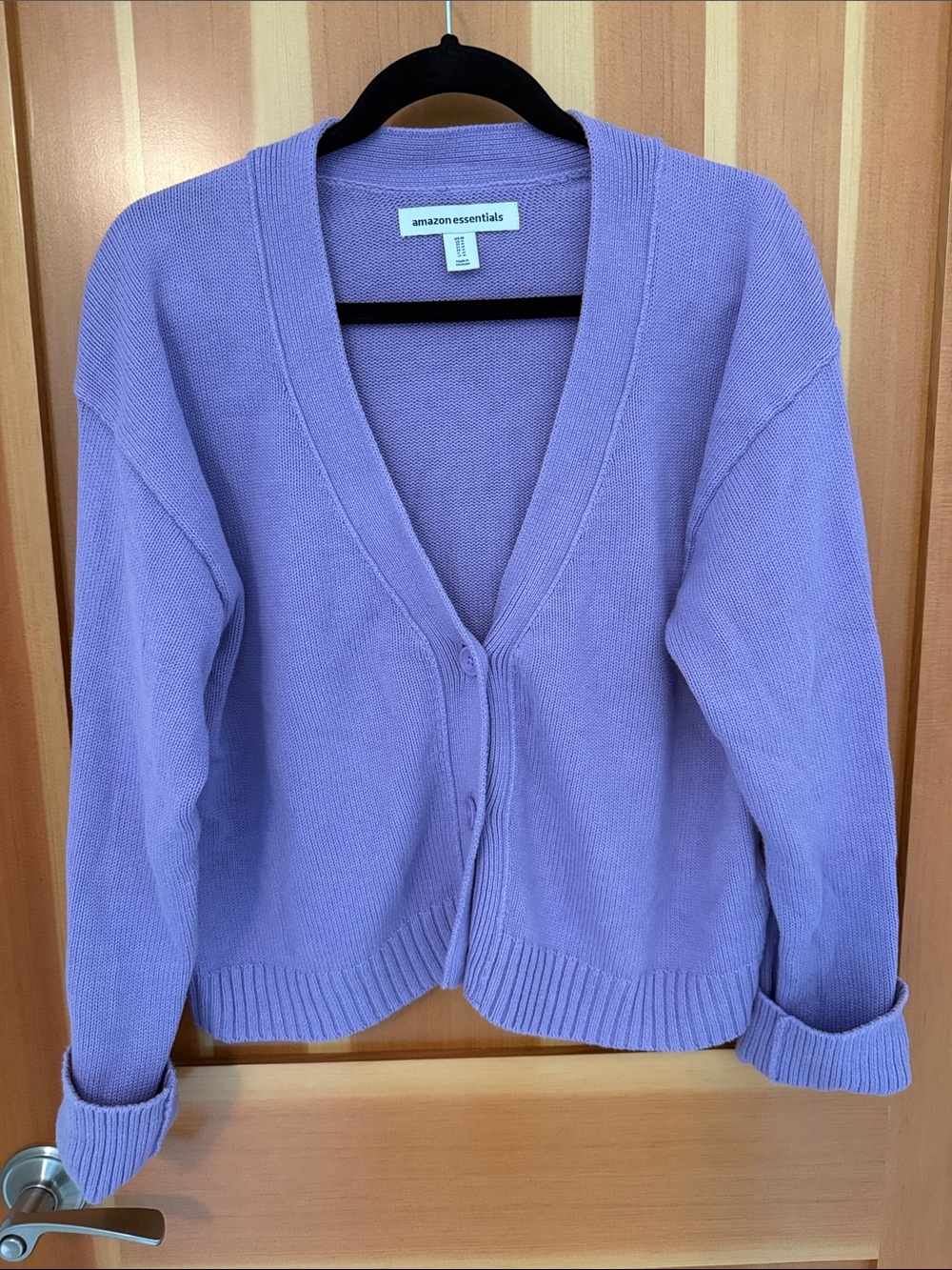 Amazon Essentials Lavender Button-Front V-Neck Cardigan